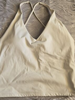 Neutral Cream Strappy V-Neck Tank